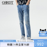 ORRDT牛仔裤奢侈品大牌男装修身直筒微弹薄潮流休闲中腰长裤