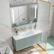 浅慕木橡森浴室柜组合简约智能卫生间洗脸盆柜实木，洗手台盆柜组合