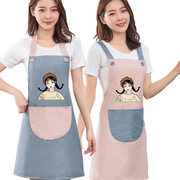 厨房围裙防水防油可擦手罩衣工作服可爱做饭家用定制logo印字围腰
