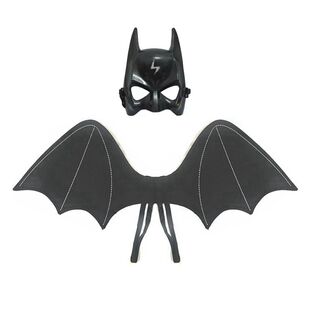 万圣节黑色蝙蝠儿童翅膀面具，发光翅膀头箍亲子，cos背饰套装