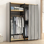 金属衣柜家用卧室钢木组合衣柜简易组装钢架，结实耐用收纳柜子衣橱