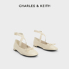 CHARLES&KEITH春夏女鞋CK1-70900496蝴蝶结系腕绑带芭蕾舞鞋单鞋