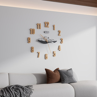 免打孔夜光钟表挂钟，客厅家用简约20233d静音时钟创意装饰挂表