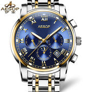 运动男品牌士手表镂空机械表东南亚钢带跨境手表watch夜光