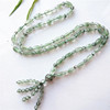 珍品天然不规则绿幽灵水晶项链随意形不定型毛衣链送母亲老婆女友