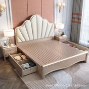 定制美式实木床轻奢1.8米现代简约主卧双人床大床法式 欧式公主床