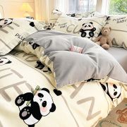 熊猫冬季全棉纯棉四件套，加厚床单被套床笠床上用品三件套儿童学生