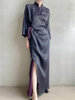 缓圆独家小众精致新中式，黑紫香云纱真丝，短袖旗袍裙连衣裙礼服晨袍