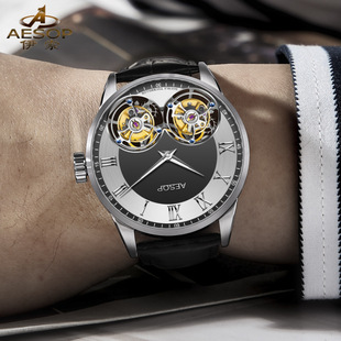 瑞士品牌伊索手表名表男士高档名牌双陀飞轮真陀飞轮手动机械手表