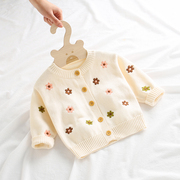 春秋装1-3岁女宝宝纯棉针织开衫，6个月婴儿洋气毛衣新生儿小外套