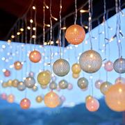 户外商场装饰冰条灯棉线球灯串室内婚庆节日彩灯串房间布置棉球灯