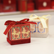 创意喜糖盒欧式烫金礼盒结婚伴手礼桌糖盒婚礼丝带成品盒个性