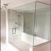 深圳定制卫生间玻璃隔断干湿分离无框普超白钢化玻璃，淋浴房包安装(包安装)