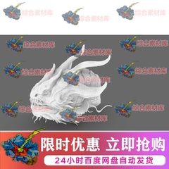 中国龙 图腾 龙头 神兽Blender犀牛/rhino/C4D/3Dmax/maya模型obj