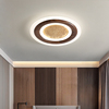 新中式吸顶灯卧室黑胡桃实木，创意简约大气，圆形仿古中国风家用灯具