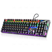 电竞机械键盘滑鼠套组青轴红茶轴游戏电脑女生办公键鼠87键盘白色
