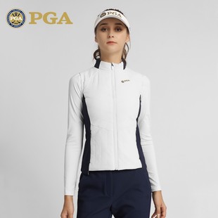 美国pga高尔夫女装马甲外套，加厚夹棉保暖服装女士棉服背心球服