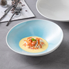 斜口陶瓷高档沙拉碗刺身餐具意境，菜中式冷菜盘子商用西餐汤盘创意