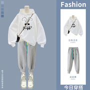 女童秋款套装2023韩版儿童时尚中大童时髦秋装休闲两件套潮