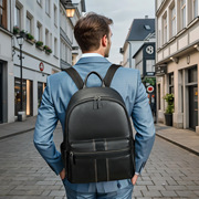 男士双肩包真皮大容量商务休闲旅行电脑背包时尚潮流头层牛皮书包
