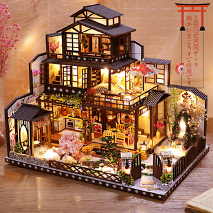 diy小屋日式大型古风别墅手工，制作房子建筑模型拼装生日礼物男女