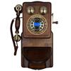 欧式挂墙仿古电话机实木古典固定电话复古无线插卡创意挂壁电话机
