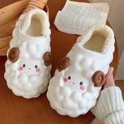细细条软萌可爱小羊，包跟棉鞋防水保暖冬季居家外穿加绒亲子鞋女