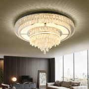 led客厅水晶灯2023年大气，家用圆形房间灯，简约现代卧室吸顶灯