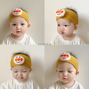 ins夏季韩版婴儿发带，可爱面包超人超萌男宝凹造型，搭配宝宝护头帽