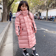 反季儿童羽绒服中长款过膝女童，男童宝宝加厚冬装，学生韩版防风童装