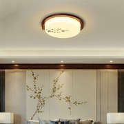 新中式吸顶灯亚克力灯罩实木全铜现代长方形客厅大灯书