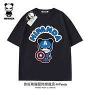 HiPanda你好熊猫运动t恤男女帅气圆领体恤衫夏季百搭美队短袖