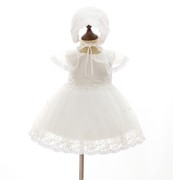 婴儿童装高端礼服公主蓬蓬，纱裙白色女童裙，百日周岁连衣裙四季通用