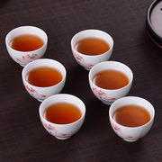 景德镇青花手绘茶杯陶瓷，大号品茗杯功夫茶具杯子，荷花白瓷个人杯