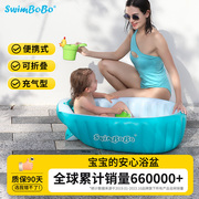SWIMBOBO婴儿洗澡盆宝宝充气浴盆儿童新生小孩子便携可折叠泡澡桶