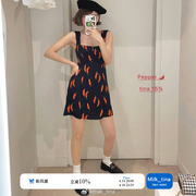 milktina定制丨小众设计师款背带裙2025夏季新款英式小辣椒连衣裙