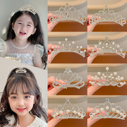 女童头饰插梳儿童可爱公主，发饰节日发卡女孩，珍珠水钻发夹发梳