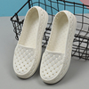 塑料凉鞋女夏季镂空透气沙滩鞋，白色平底护士，洞洞鞋防滑软底工作鞋
