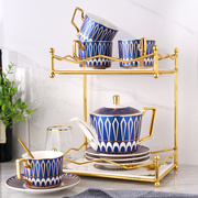 陶瓷咖啡杯碟北欧式小轻奢华英式下午茶具花茶壶套装家用结婚礼物