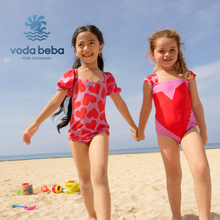 Voda Beba 儿童女童泳衣中大童女宝宝游泳衣洋气女孩连体2023