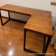 实木转角书桌家用电脑桌l型，拐角桌子靠墙角，现代简约办公桌写字台