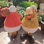 乡村卡通幼儿园装饰品可爱户外花园摆件美式庭院，树脂绵羊别墅摆设