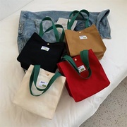 简约百搭纯色帆布手提包包，女2022韩版上班小拎包，休闲便当手拎布包