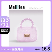Maliitea可爱迷你小香风包包小众果冻包化妆包链条手提斜跨包