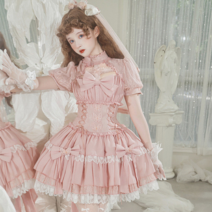 原创正版十字梦lolita甜美少女日常洋装娃娃op可爱蕾丝短袖连衣裙