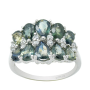 贵菲尔珠宝   珍品  925银天然蓝宝石戒指 豪华款