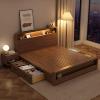 北欧实木床简约现代日式1.5m床双人床主卧床床架收纳床大床省空间
