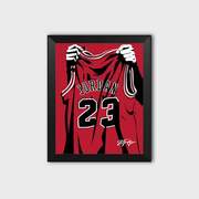 篮球巨星乔丹球衣插画，款相框科比詹姆斯库里欧文哈登球迷照片墙