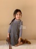 韩系小童条纹针织毛衣打底衫，女童灯芯绒背带裙，连衣裙套装24年秋冬