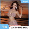 2024春夏粉色比基尼泳衣女性感三件套BIKINI泡温泉度假游泳装3095